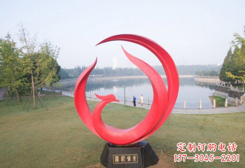 辽阳不锈钢公园抽象凤凰雕塑