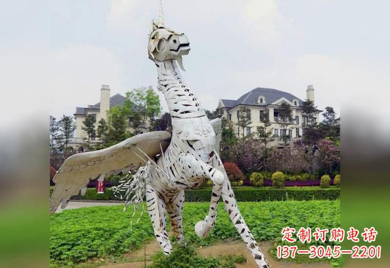 辽阳不锈钢公园抽象独角兽雕塑