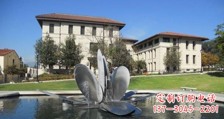 辽阳不锈钢公园抽象花朵喷泉雕塑