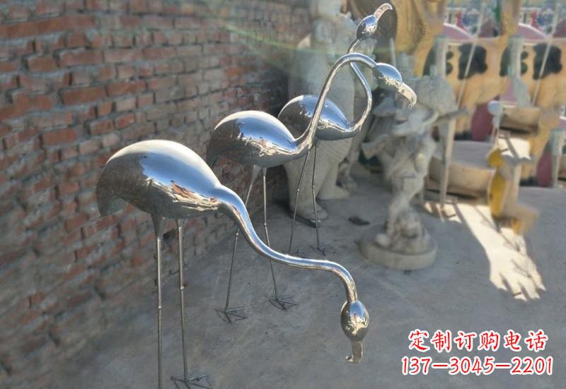 辽阳不锈钢公园抽象火烈鸟雕塑