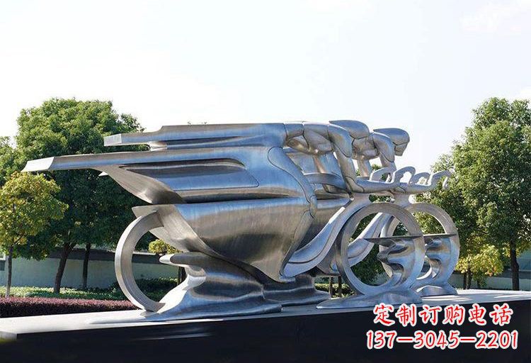 辽阳不锈钢自行车雕塑——精美绝伦