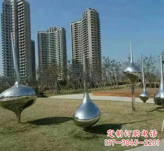 辽阳不锈钢公园抽象陀螺雕塑
