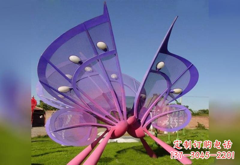 辽阳不锈钢蝴蝶雕塑给公园带来美丽的灯光
