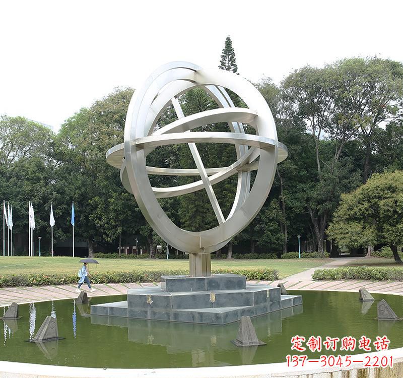 辽阳不锈钢地球仪雕塑把地球放在手中