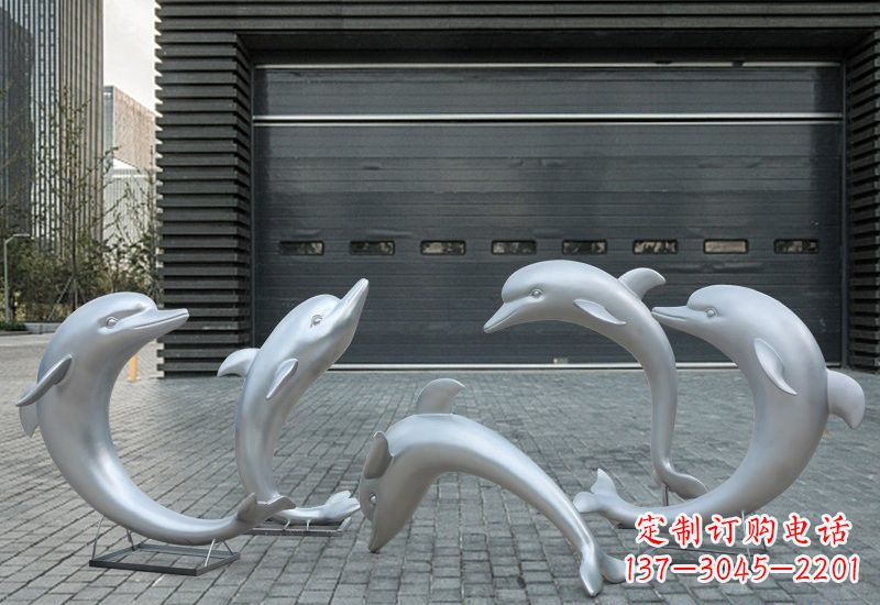 辽阳不锈钢公园海豚雕塑