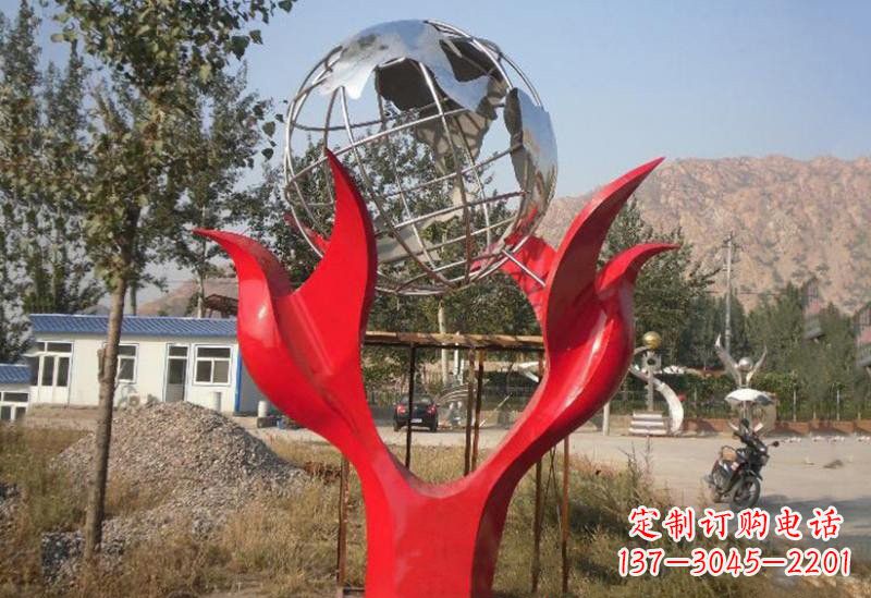 辽阳不锈钢公园和平鸽地球雕塑
