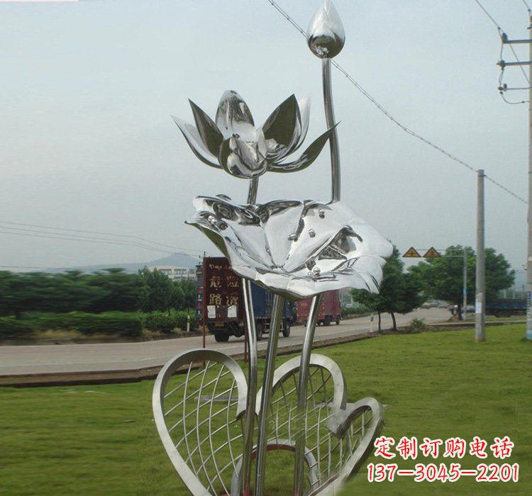 辽阳不锈钢公园荷花荷叶雕塑
