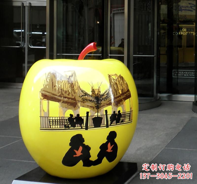 辽阳不锈钢苹果雕塑——一座精美的公园景观