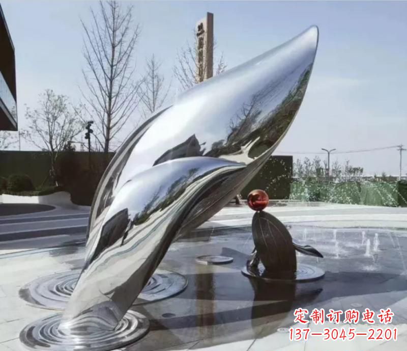 辽阳精美不锈钢海豚雕塑