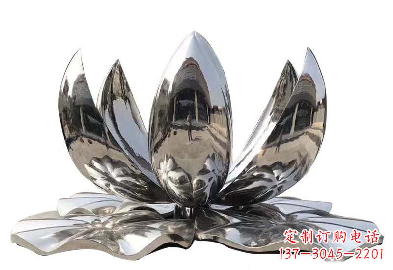 辽阳不锈钢公园镜面莲花雕塑光彩夺目