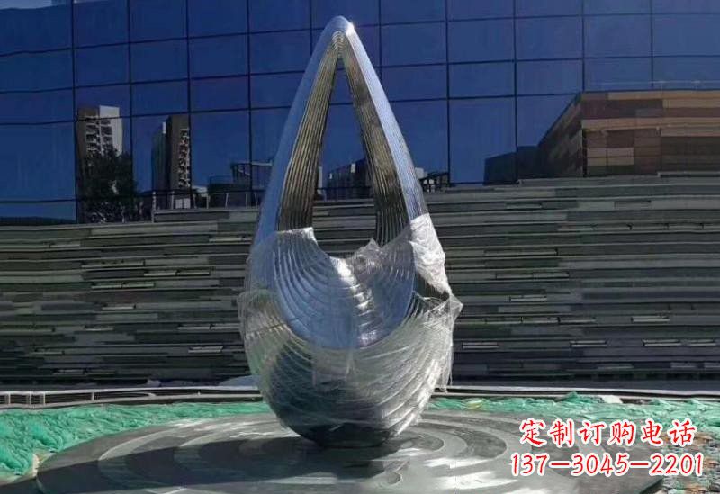 辽阳不锈钢空心水滴雕塑美丽的艺术之作