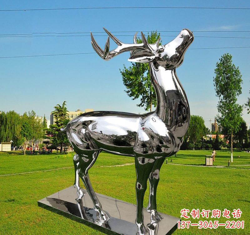 辽阳不锈钢梅花鹿雕塑美丽的自然之美
