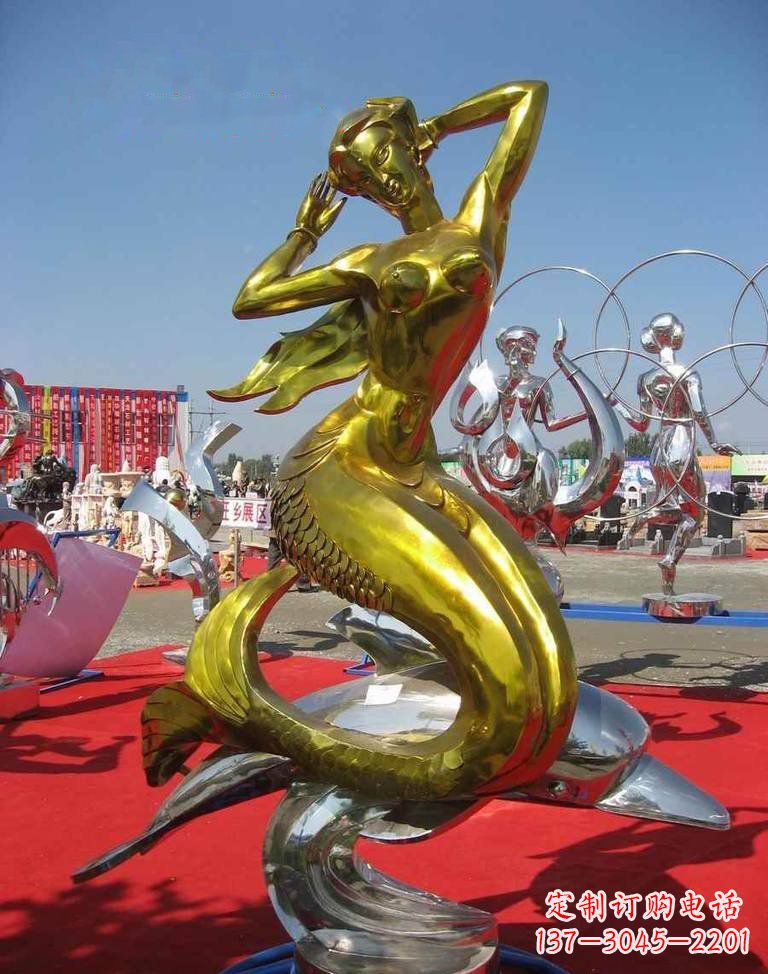辽阳不锈钢美人鱼雕塑——美丽的象征