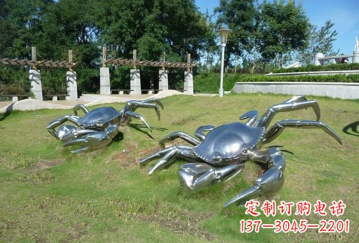 辽阳不锈钢螃蟹雕塑美丽的象征