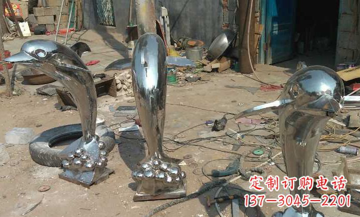 辽阳不锈钢海豚雕塑——美丽的海洋之灵
