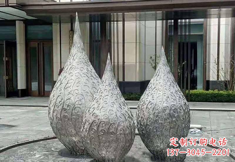 辽阳不锈钢镂空水滴雕塑精致美观