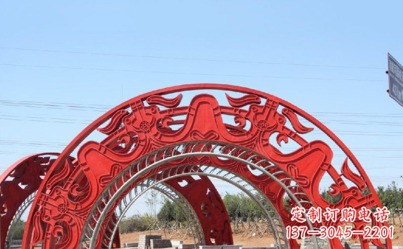辽阳不锈钢拱门雕塑 (2)