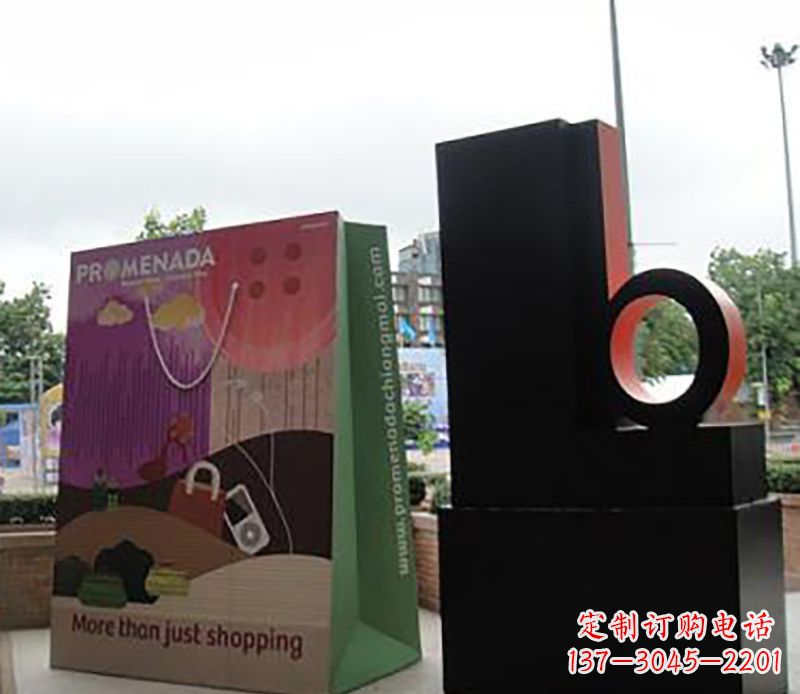 辽阳不锈钢购物袋公园雕塑