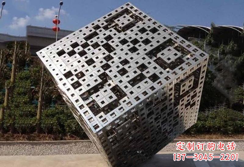 辽阳不锈钢广场抽象魔方雕塑