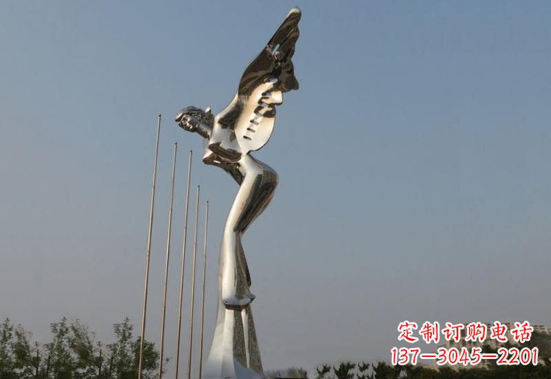辽阳不锈钢广场抽象天使雕塑