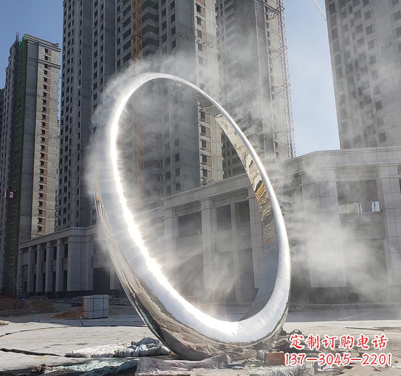 辽阳不锈钢圆环雕塑给城市带来独特美感