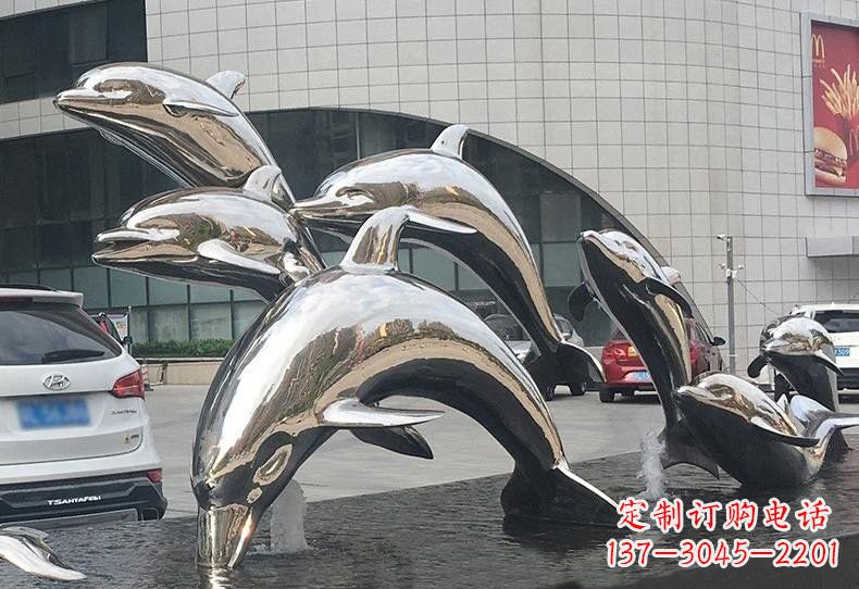 辽阳不锈钢海豚雕塑——精美绝伦