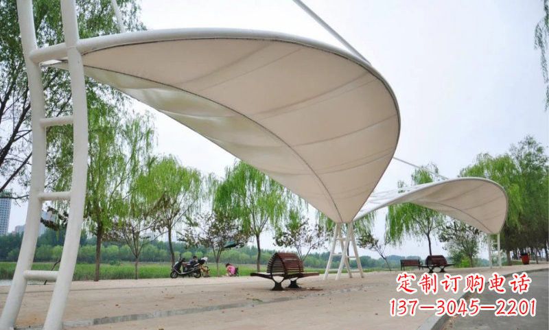 辽阳不锈钢树叶形遮阳棚雕塑