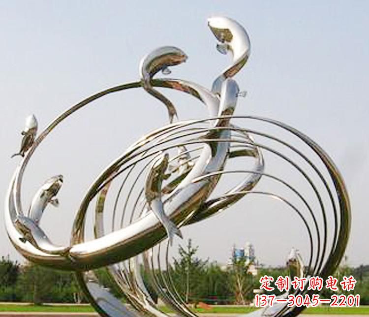 辽阳不锈钢海豚雕塑美丽而又神秘