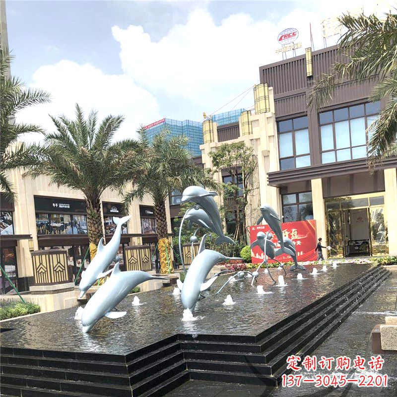 辽阳精美海豚喷泉,点缀城市企业街道