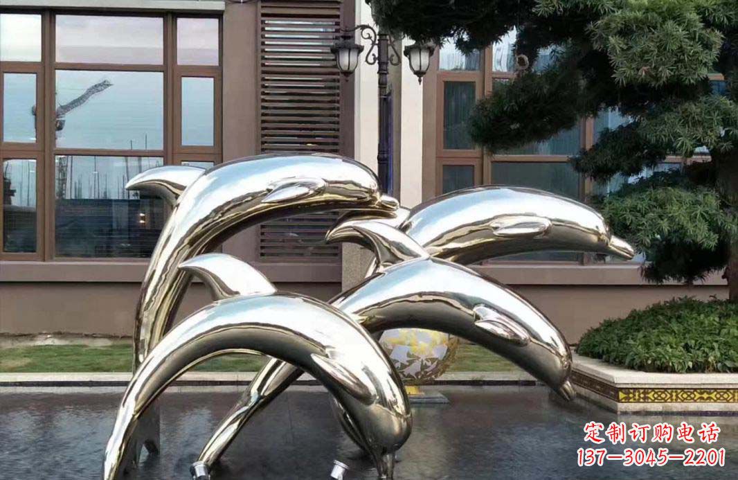辽阳不锈钢海豚跳跃雕塑