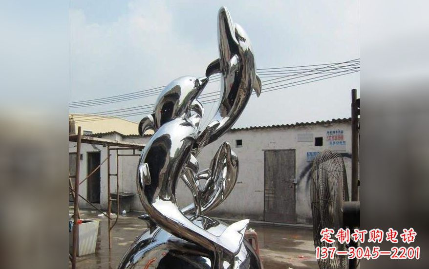 辽阳不锈钢海豚嬉戏雕塑