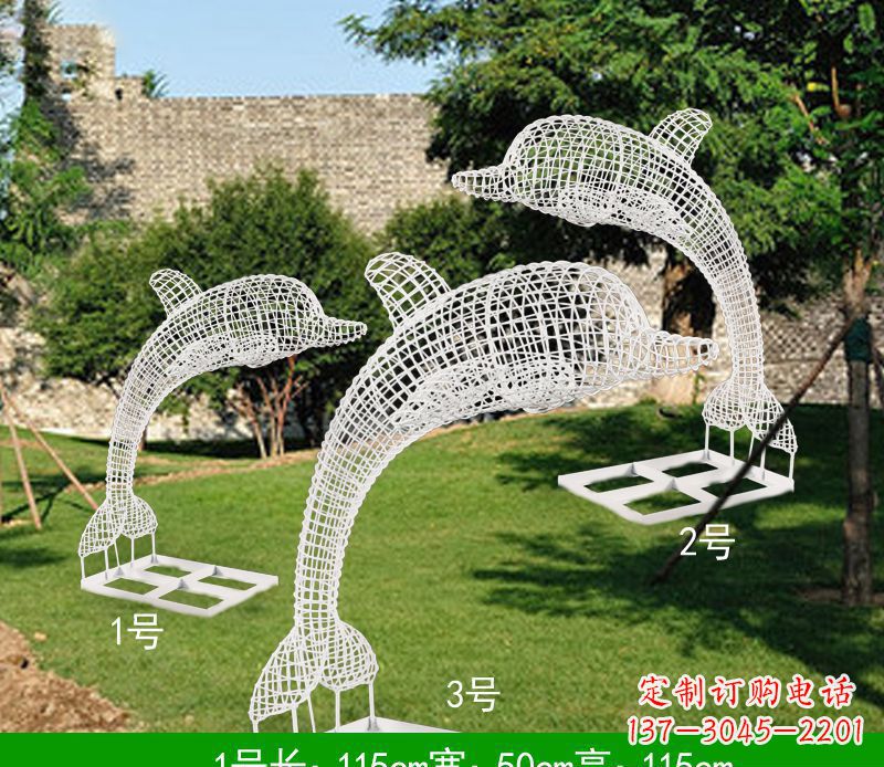 辽阳不锈钢海豚组合雕塑