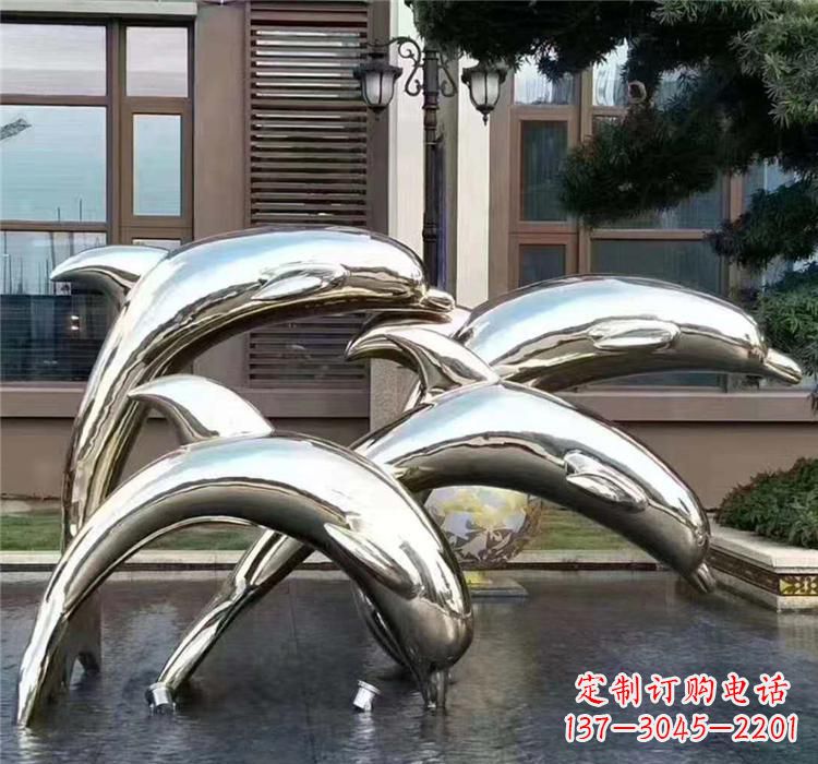 辽阳不锈钢海洋动物海豚雕塑