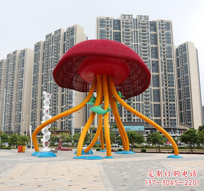 辽阳不锈钢海洋水母动物雕塑