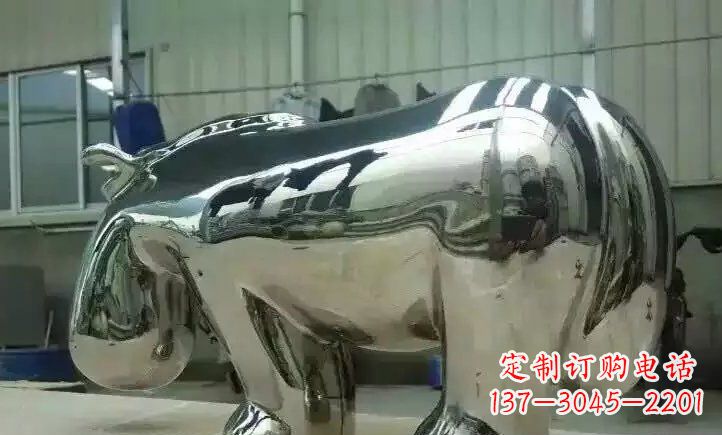 辽阳不锈钢河马雕塑 (2)