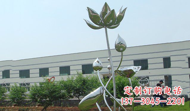 辽阳不锈钢荷花雕塑 (2)