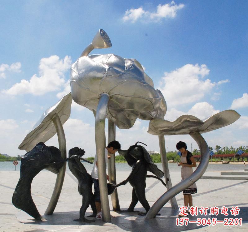 辽阳不锈钢荷花广场雕塑