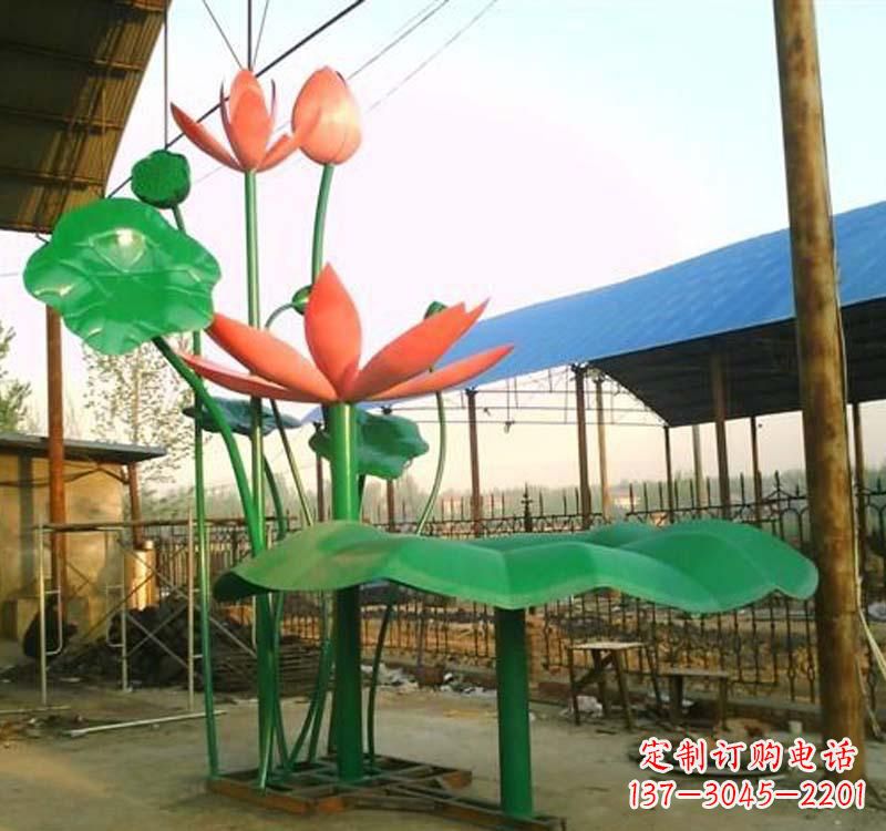 辽阳不锈钢荷花公园雕塑