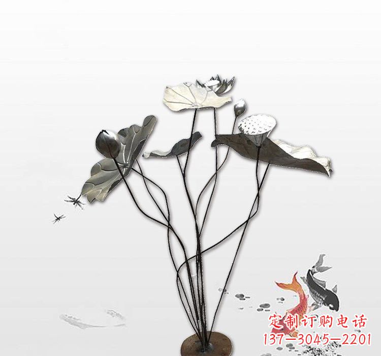 辽阳不锈钢荷花荷叶雕塑