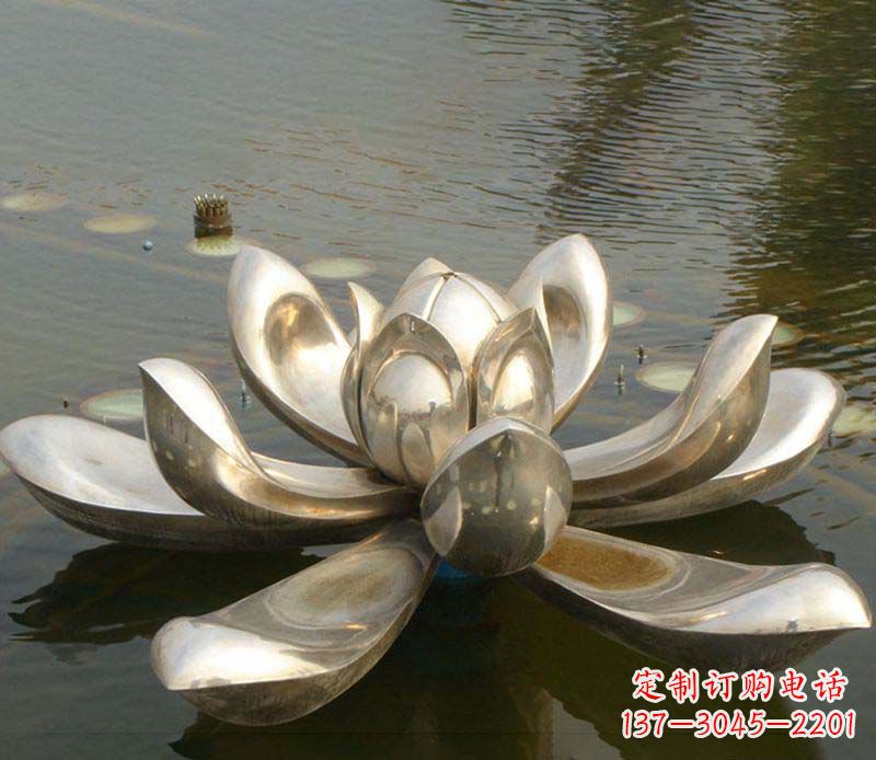 辽阳不锈钢荷花景观雕塑 (2)