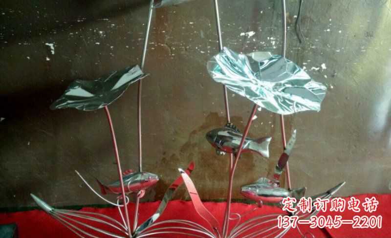 辽阳不锈钢荷花景观雕塑 (3)