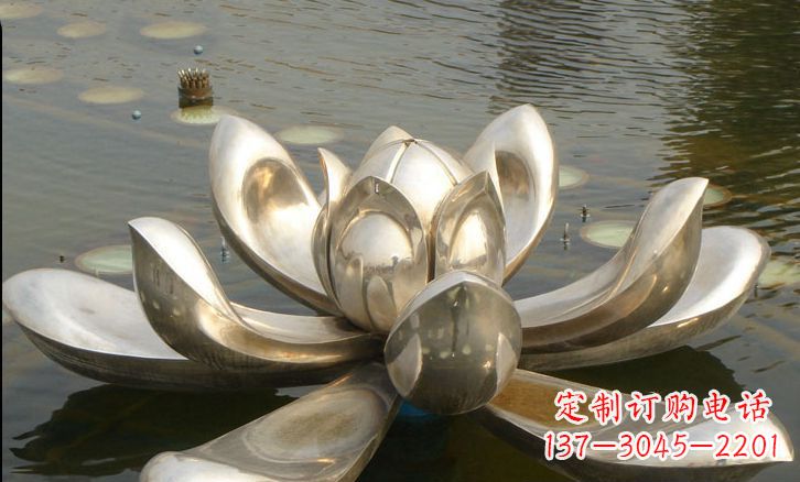 辽阳不锈钢荷花水中景观雕塑