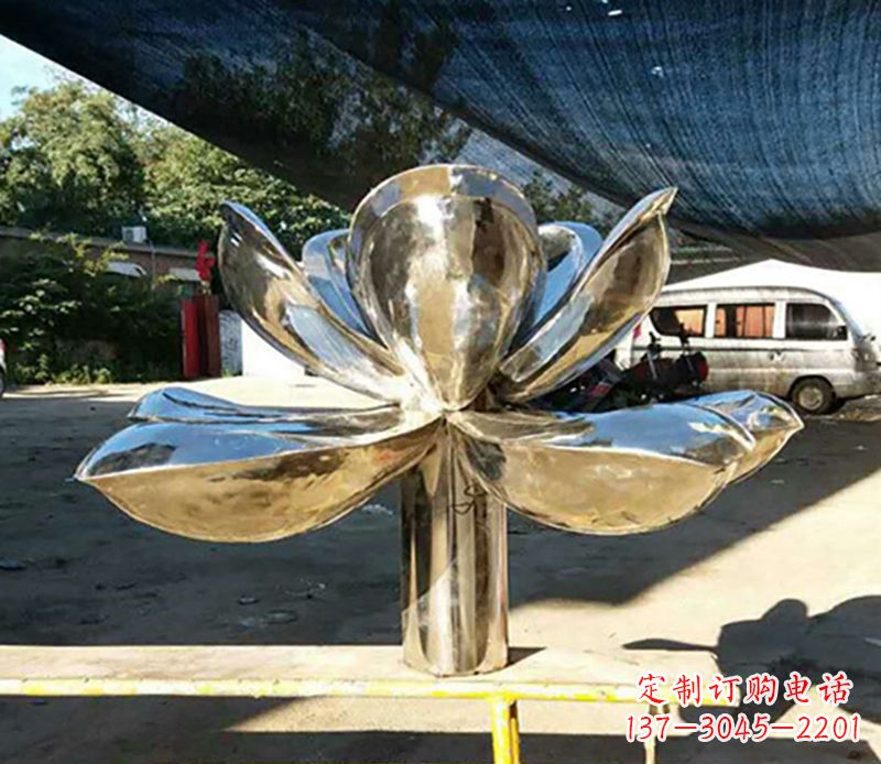 辽阳不锈钢荷花小区景观雕塑