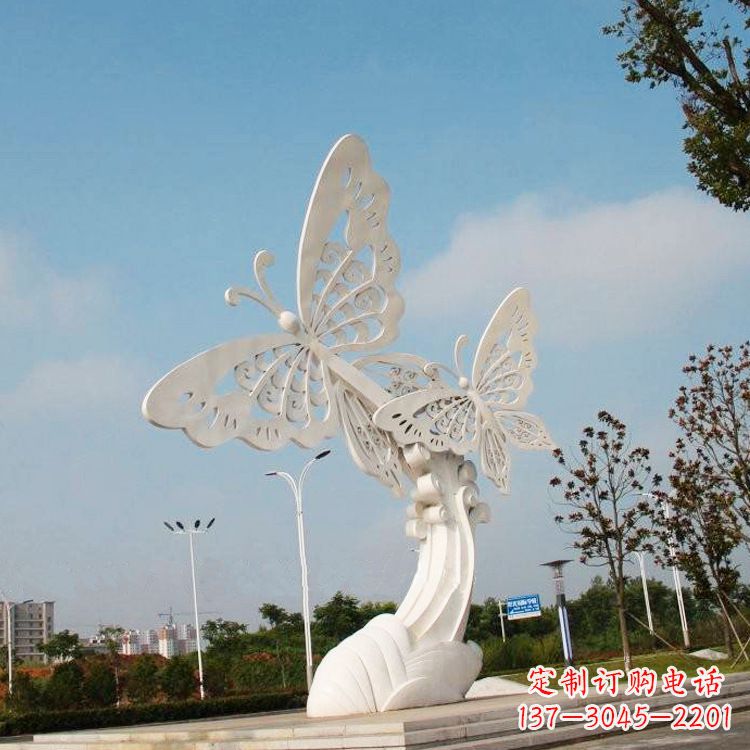 辽阳不锈钢蝴蝶景观雕塑，公园园林广场动物景观标识