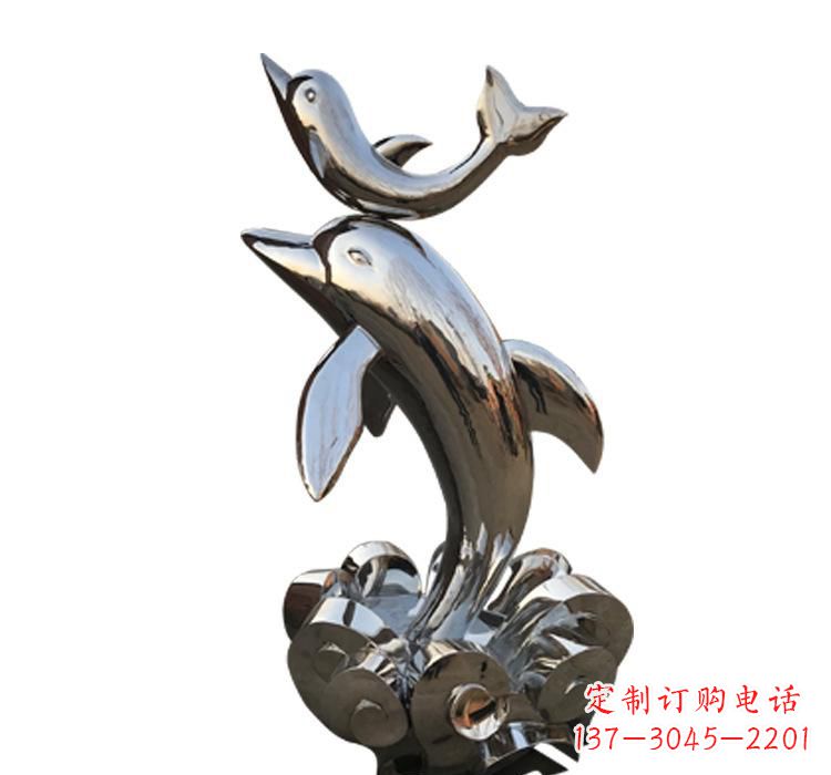 辽阳不锈钢户外动物海豚雕塑