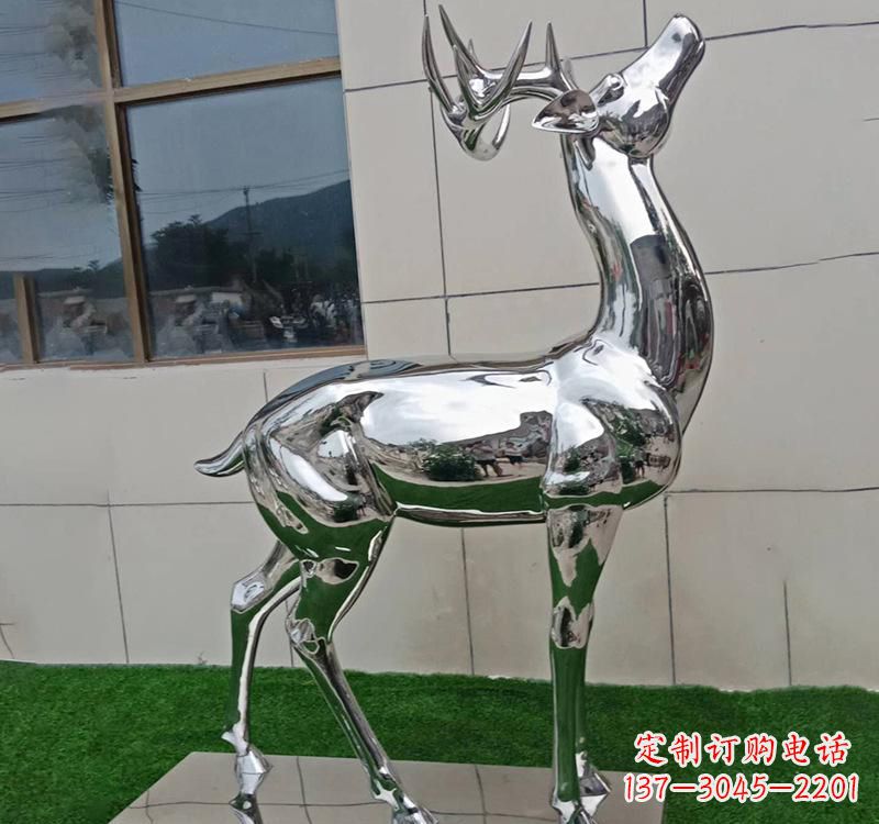 辽阳不锈钢户外动物鹿雕塑