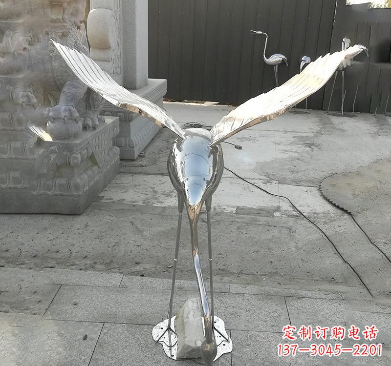 辽阳不锈钢户外动物仙鹤雕塑