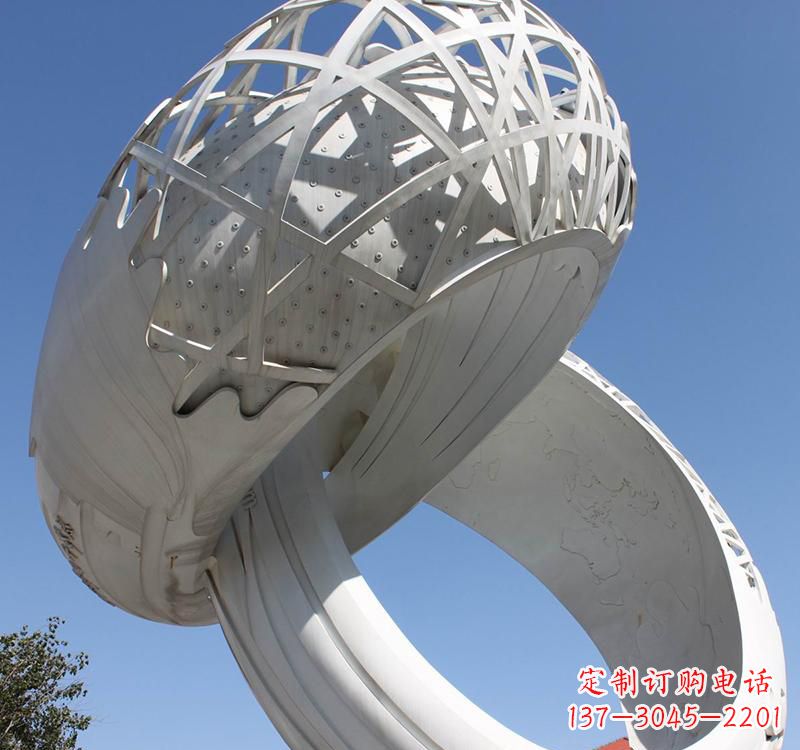 辽阳不锈钢户外婚庆戒指雕塑