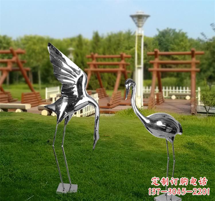 辽阳不锈钢户外仙鹤雕塑