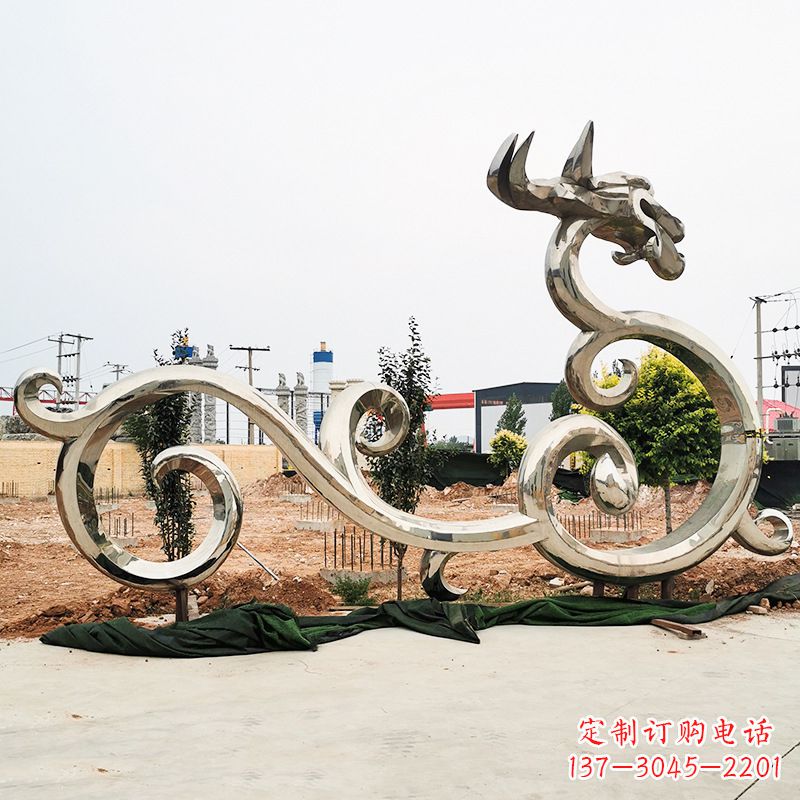 辽阳不锈钢花边龙形雕塑
